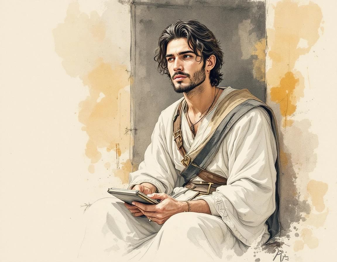 Old Roman conversion watercolor plate