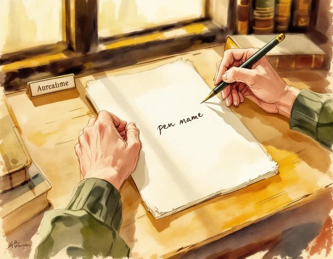 Non-Fiction Pen Name Generator conversion watercolor plate