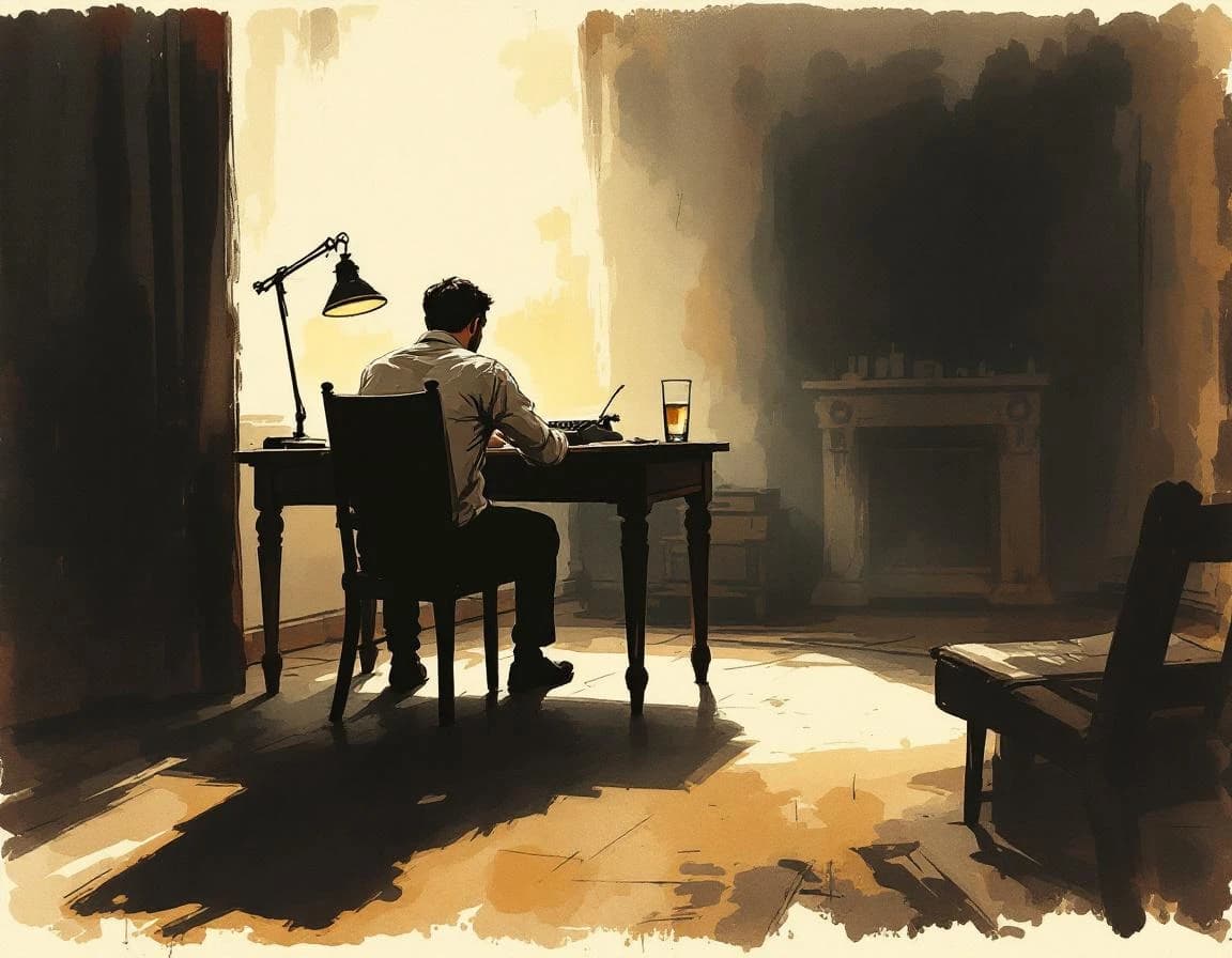 Thriller Plot Generator watercolor plate