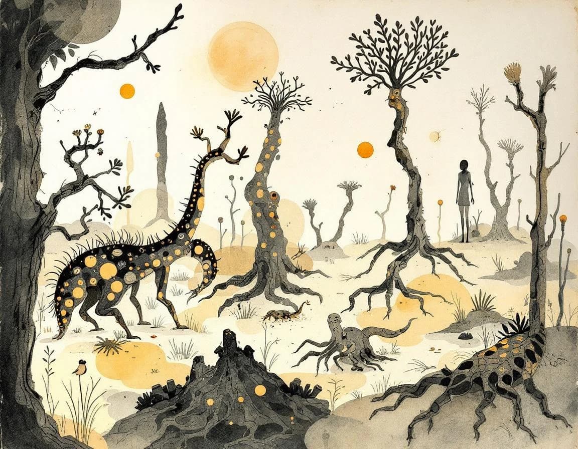 Alien Species Generator watercolor plate