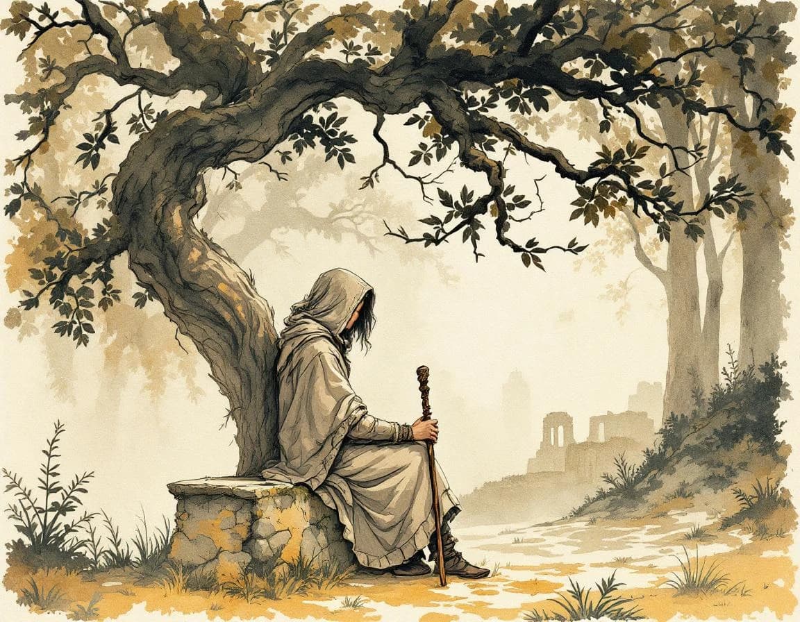 Fantasy KI-Story-Generator – Aquarelltafel