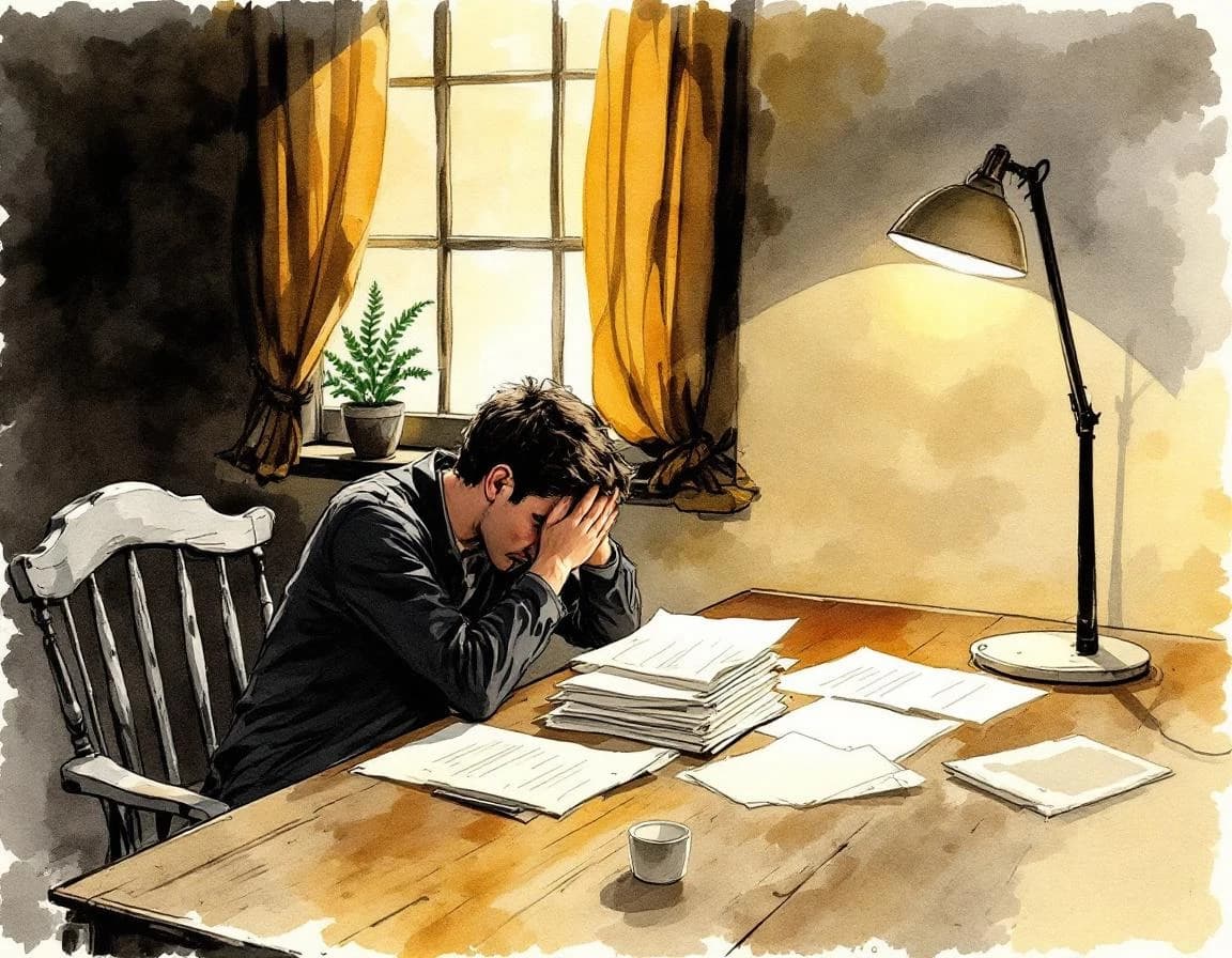 Thriller KI-Story-Generator – Aquarelltafel