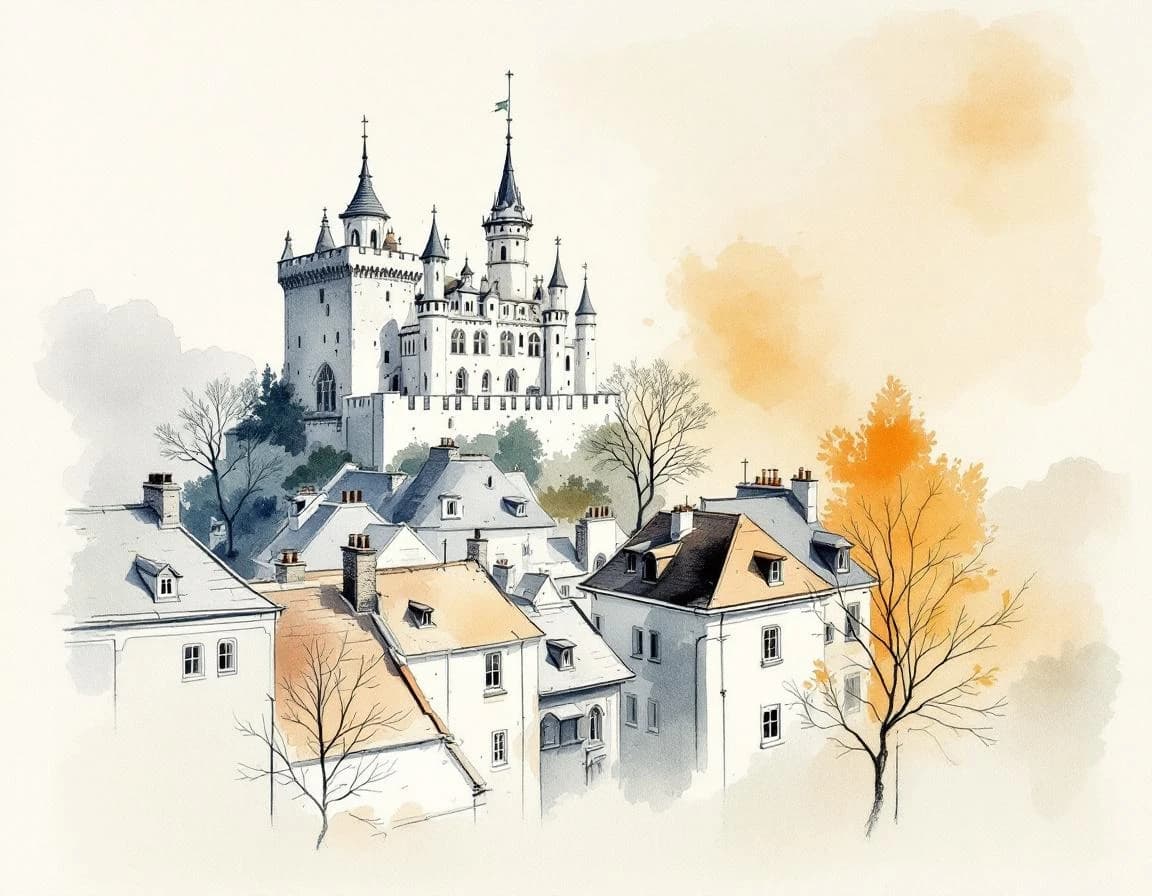 Castle Name Generator watercolor plate