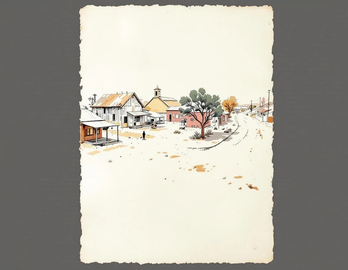 Wild West Town Generator conversion watercolor plate