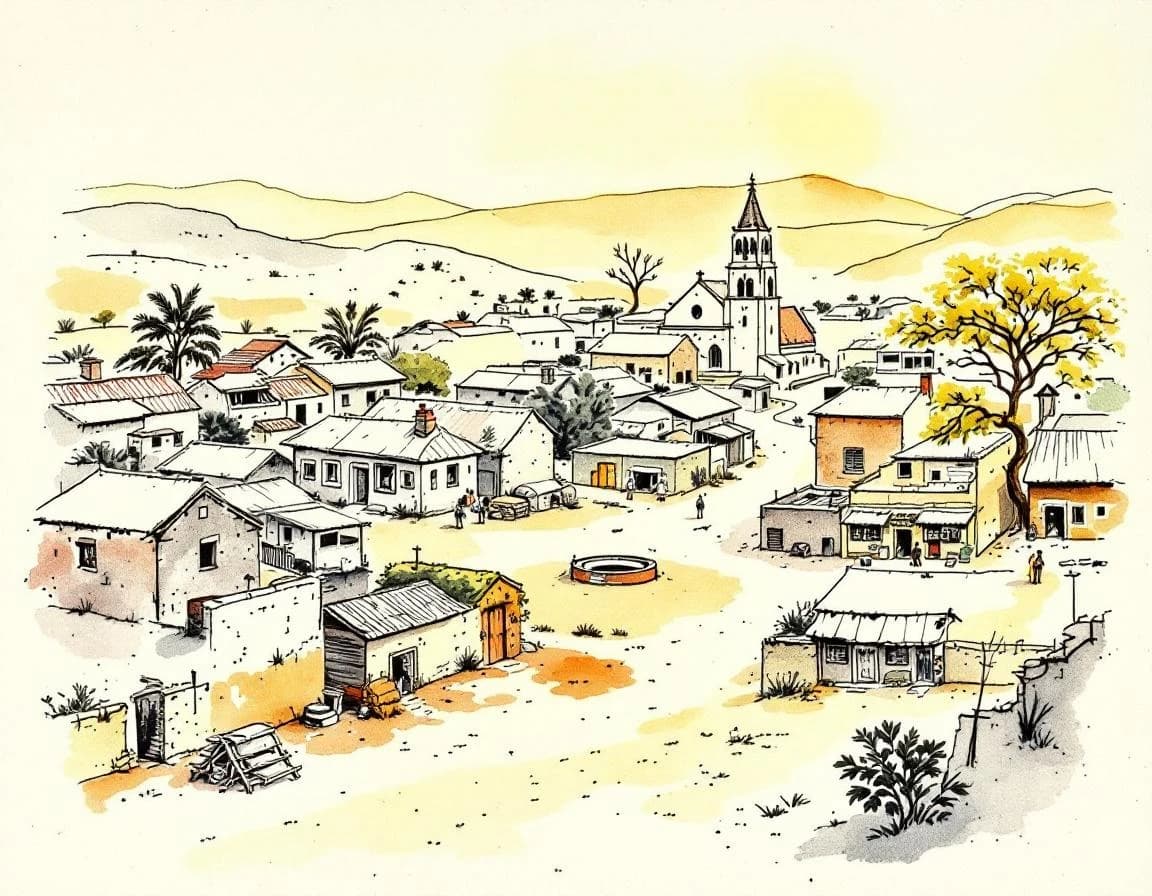 Ortsnamen-Generator für Zentralafrika · Aquarelltafel für die Weitergabe