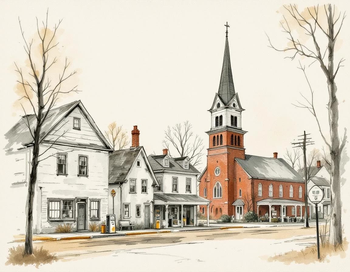 Deep South Town Names — American Towns from Georgia to Louisiana conversion watercolor plate