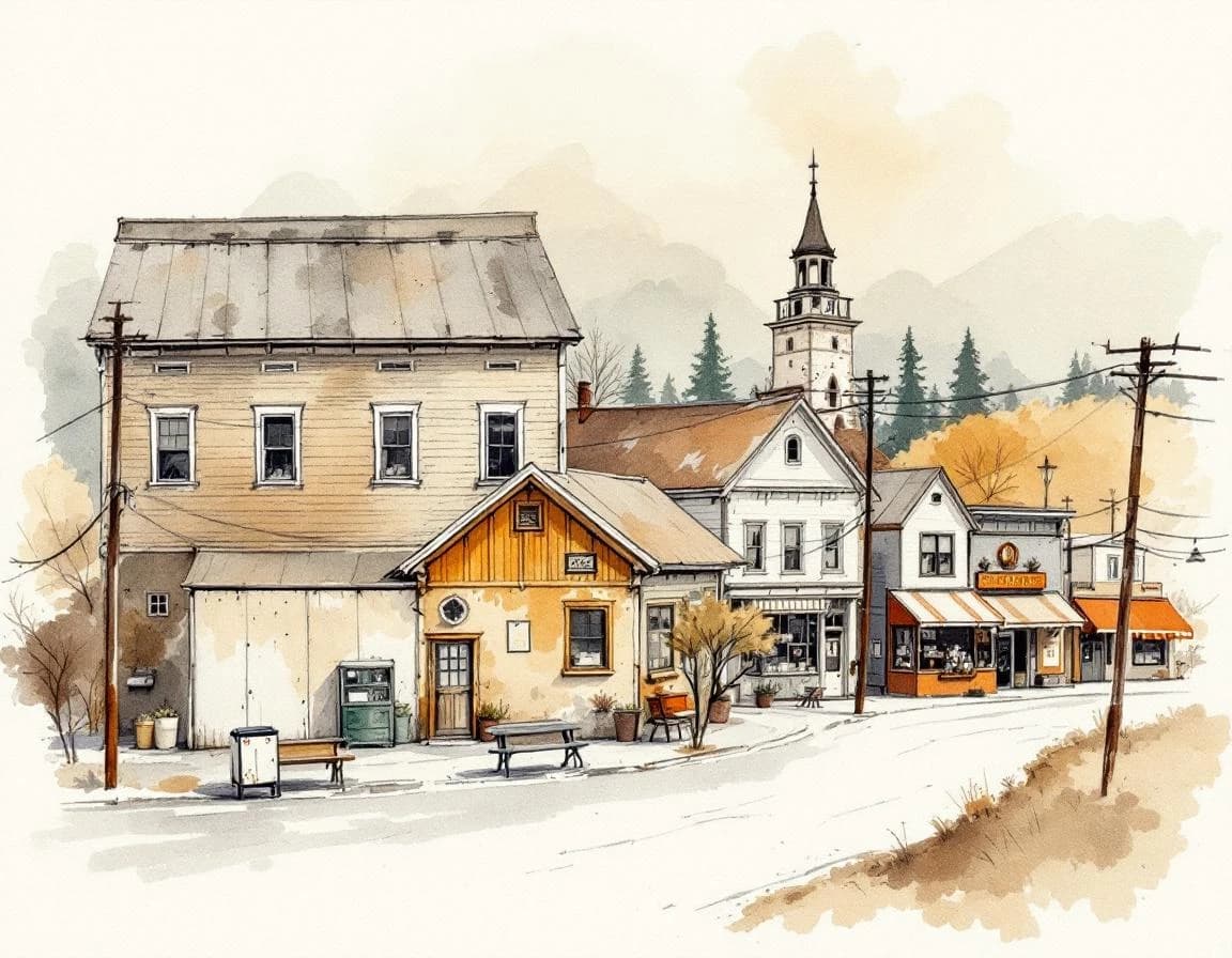 Ortsnamen-Generator für den Nordosten der USA · Aquarelltafel für die Weitergabe