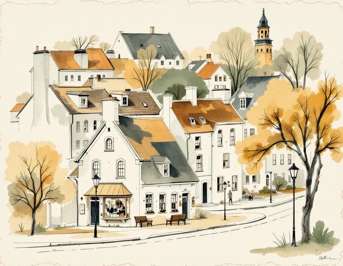 Ortsnamen-Generator für Nordamerika · Aquarelltafel für die Weitergabe