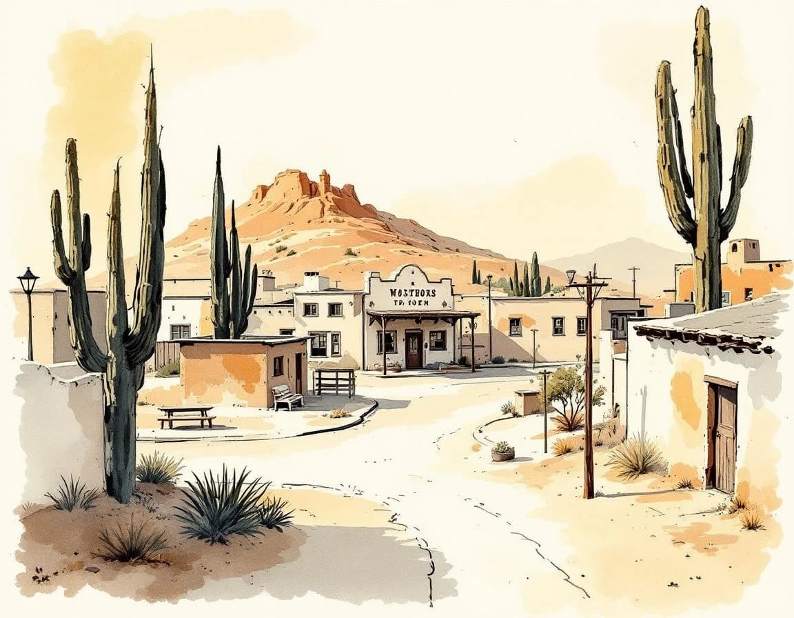 Northwestern American Town Naming Traditions conversion watercolor plate